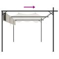 vidaXL Pergola so zaťahovacou strechou krémová 395x292x230 cm
