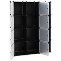 vidaXL Modulárna skrinka s 9 priečinkami 109x36,5x143 cm, čierna biela