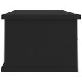 vidaXL Nástenná zásuvková polica čierna 88x26x18,5 cm kompozitné drevo