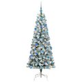 vidaXL Umelý Sklápací Vianočný Stromček 300 LED Zelená a biela 180 cm