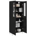 vidaXL Highboard Biely a čierny dub 69,5 x 34 x 180 cm