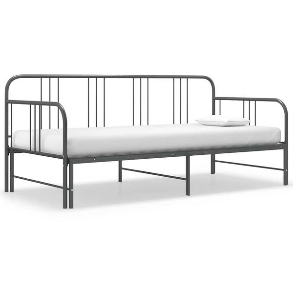 vidaXL Rám rozkladacej pohovky sivý kovový 90x200 cm