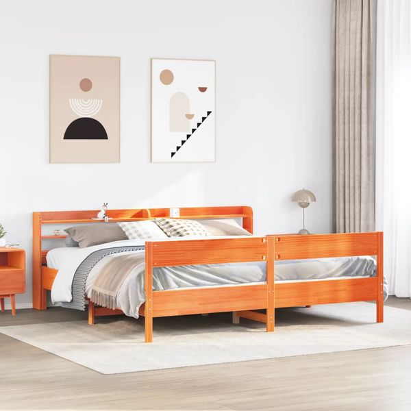 vidaXL Posteľ bez matraca voskovo hnedá 180x200 cm masívna borovica