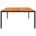 vidaXL Záhradný stôl 200x150x75 cm akáciové drevo a polyratan čierny