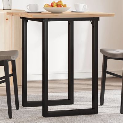 vidaXL Jedálenský stolík v tvare O 70x70x75,5 cm borovica a oceľ