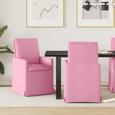 vidaXL Jedálenské stoličky 2 pcs Ružová 57 x 67 x 98 cm látka