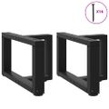 vidaXL Nohy konferenčného stolíka v tvare T, 2 ks, čierne, 40x25x(30-31) cm, oceľové