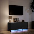vidaXL TV stolík s LED čierny 97x34x40 cm kompozitné drevo