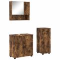 vidaXL Sada kúpeľňového nábytku 3 ks Dymová dub 61 x 35 x 64 cm