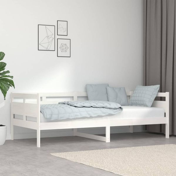 vidaXL Denná posteľ biela masívna borovica 90x200 cm