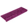 vidaXL Schodové rohože 30 ks 65x21x4 cm fialové s obdĺžnikovým okrajom