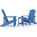 vidaXL Záhradná stolička Adirondack so stolíkom HDPE aqua modrá