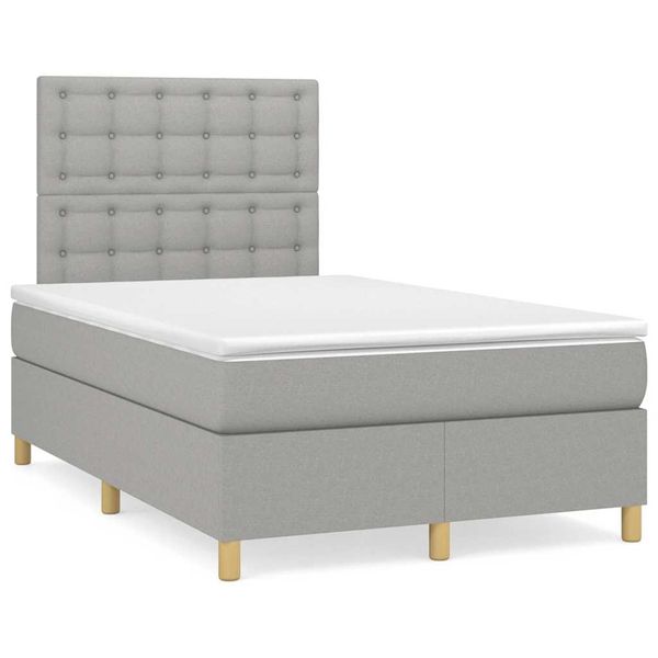 vidaXL Boxspring posteľ s matracom bledosivá 120x190 cm látka