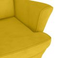 vidaXL Kreslo wingback s podnožkou horčicovo-žlté zamatové
