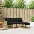 vidaXL Záhradná súprava gaučov 4 ks Biela a čierna
