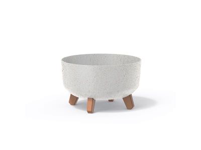 Kvetináč GRACIA LOW ECO WOOD biely 28,5cm