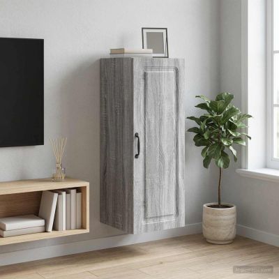 vidaXL Nástenná skrinka 33 x 34,5 x 90 cm Kompozitné drevo Sivý Sonoma