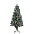 vidaXL Umelý vianočný stromček Zelená 180 cm PVC a Oceľ a Plast