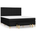 vidaXL Posteľný rám boxspring s matracom čierny 160x200 cm látka
