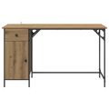 vidaXL Počítačový stôl Remeselný dub 131 x 48 x 75 cm Kompozitné drevo