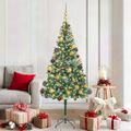 vidaXL Umelý vianočný stromček s 300 LED-i Zelená 180 cm PVC a oceľ