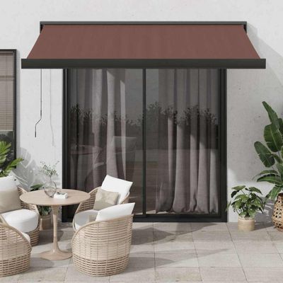 vidaXL Ručne zaťahovacia markíza hnedá 350x250 cm