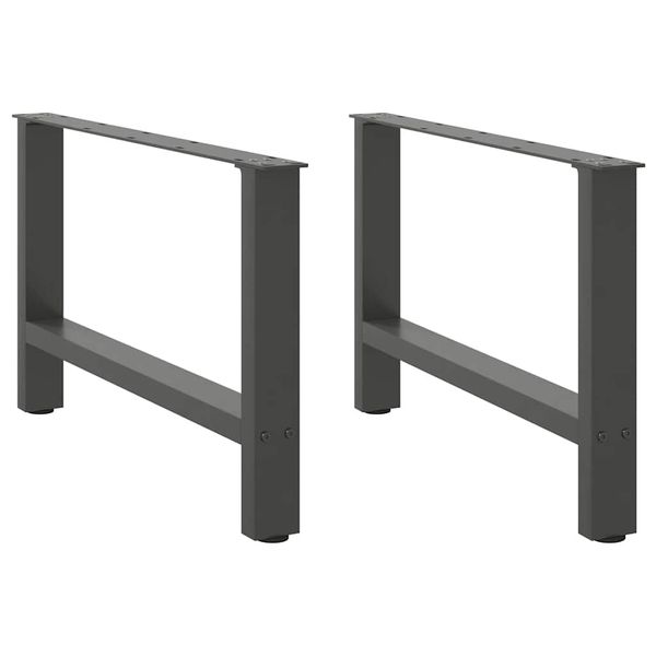 vidaXL Nohy ku konferenčnému stolíku, antracitové, 2 ks, 70 x (42-43) cm, oceľové