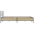 vidaXL Posteľný rám dub sonoma 140x190 cm kompozitné drevo a kov