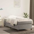 vidaXL Posteľný rám s boxspringom bledosivý 90x190 cm zamat