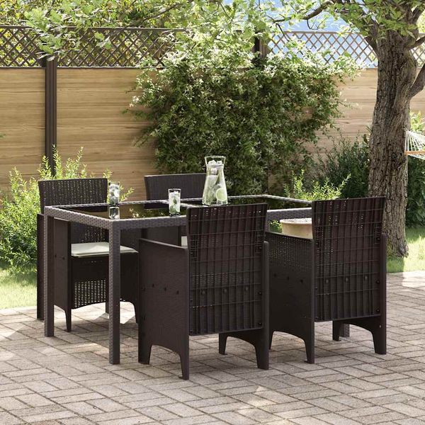 vidaXL Záhradná stolička 4 pcs Hnedá 53 x 49 x 85 cm Polypropylén