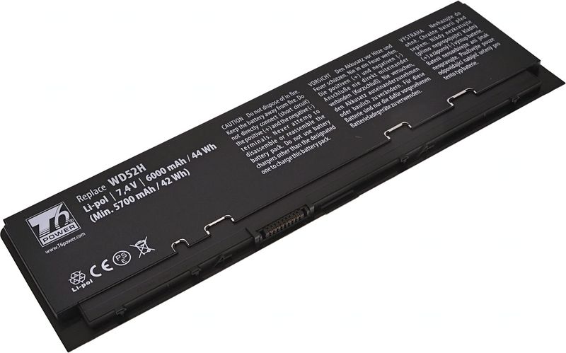 Batéria T6 Power pre Dell Latitude E7240, E7250, 6000mAh, 44Wh, 4cell, Li-pol