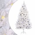 vidaXL Umelý Sklápací Vianočný Stromček LED Biela 106 x 106 x 210 cm