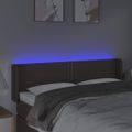 vidaXL Čelo postele s LED sivohnedé 147x16x78/88 cm látka