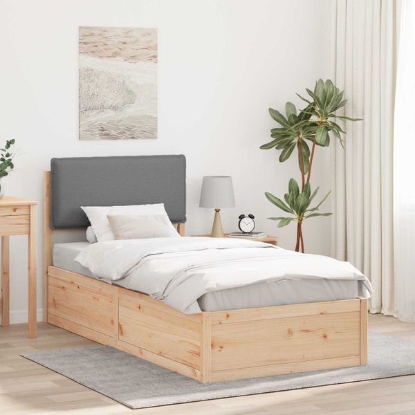 vidaXL Rám postele s čalúneným čelom Svetlosivá 80 x 200 cm