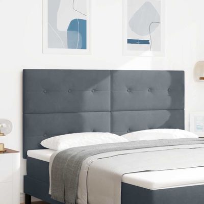 vidaXL LED hlavová doska s LED pásikmi Biely 180 cm Zamat