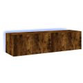 vidaXL TV nástenné skrinky s LED svetlami 2 ks dymový dub 60x35x31 cm