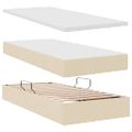 vidaXL Úložná posteľ s matracmi Krémová 200 x 200 cm Umelá koža