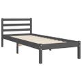 vidaXL Rám postele s čelom sivý 100x200 cm masívne drevo