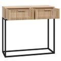 vidaXL Konzolový stolík 80x30x75 cm spracované drevo a železo