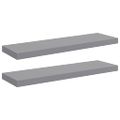 vidaXL Plávajúce nástenné police 2 ks, sivé 80x23,5x3,8 cm, MDF
