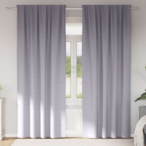 vidaXL Záclony na zatemnenie s krúžkami 2 pcs Metalická šedá