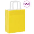 vidaXL Papierové tašky 50 ks s rúčkami žlté 18x8x22 cm