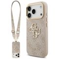Guess 4G Big 4G Classic Logo Big Strap Metal Buttons case for iPhone 17 Pro pink