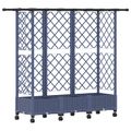 vidaXL Vyvýšený záhon s mriežkou a strechou Sivá 164 x 40 x 127 cm PP
