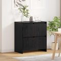 vidaXL Servírovacia skriňa Čierny dub 70 x 41 x 75 cm Kompozitné drevo
