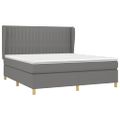 vidaXL Boxspring posteľ s matracom tmavosivá 180x200 cm látka