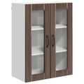 vidaXL Nástenný sklenený kabinet LUCCA Hnedý dub 60 x 31 x 80 cm