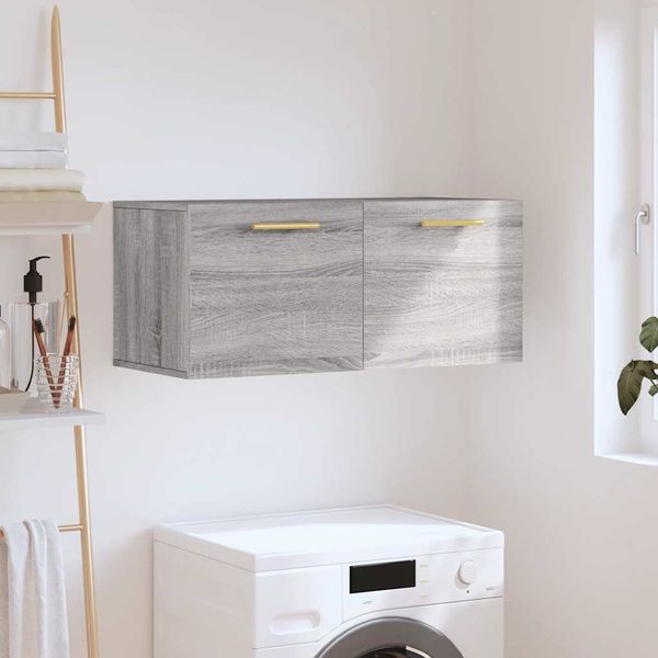 vidaXL Nástenná skrinka, sivá sonoma 80x36,5x35 cm kompozitné drevo