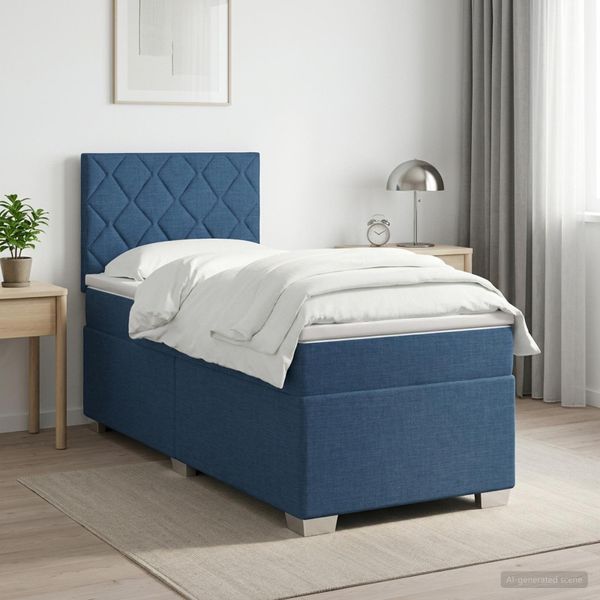 vidaXL Posteľ boxspring s matracom Modrá 80 x 200 cm Látka