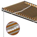 vidaXL Ručne zaťahovacia markíza s LED 3,5x2,5 m žltá a biela